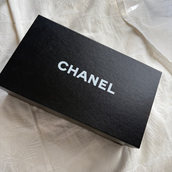 🥀 Authentic Classic CHANEL Ballet Flats in Black Leather Patent Cap-toe sz 37.5🥀 - Picture 7 of 16